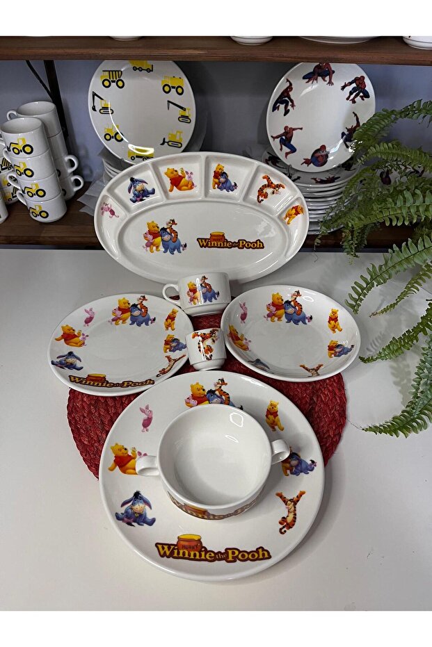 Tabak Winie the Pooh Model 7 Pieces Children's Dish Set Food Set