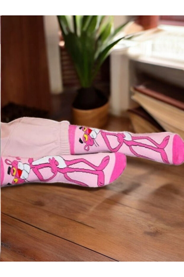 جوارب بتصميم نمط النمر الوردي - 2
