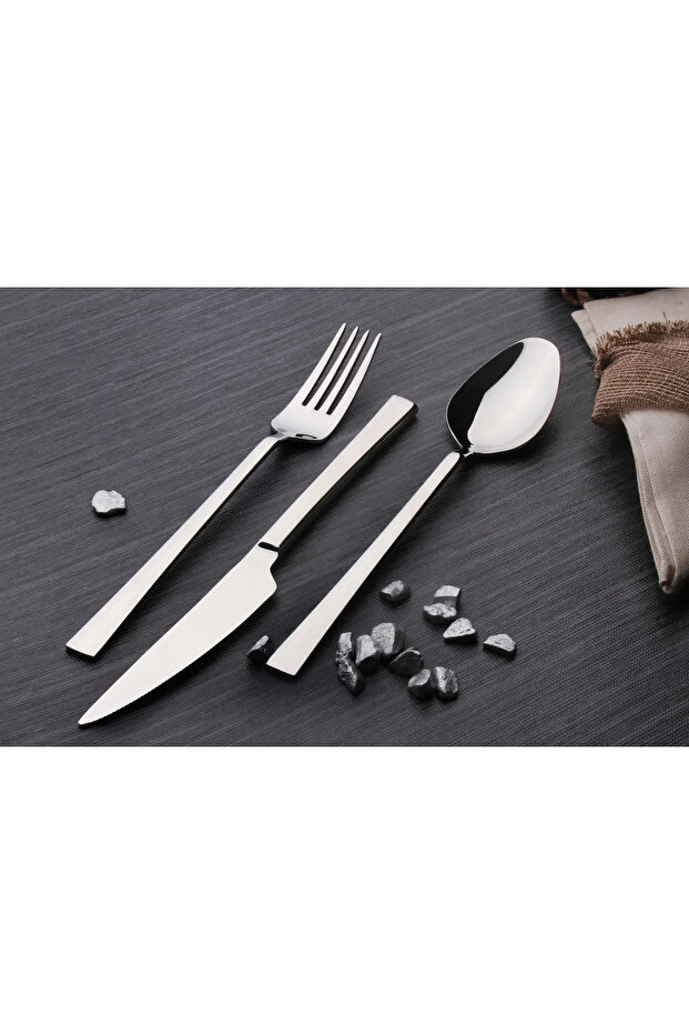 Forever 72 Piece 12 Person Simple Model Spoon Cutlery Set (Silver)