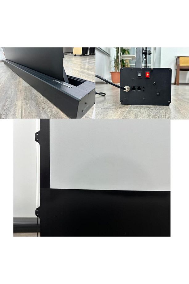 212x123 Cm Taşınabilir Portatif Elektrikli Pull Up Floor Screen Projeksiyon Perdesi Pex-200 - 5