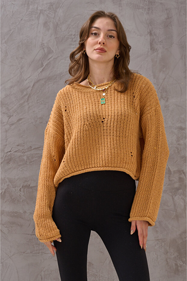 KADIN BELDE DELİKLİ TRİKO - 5