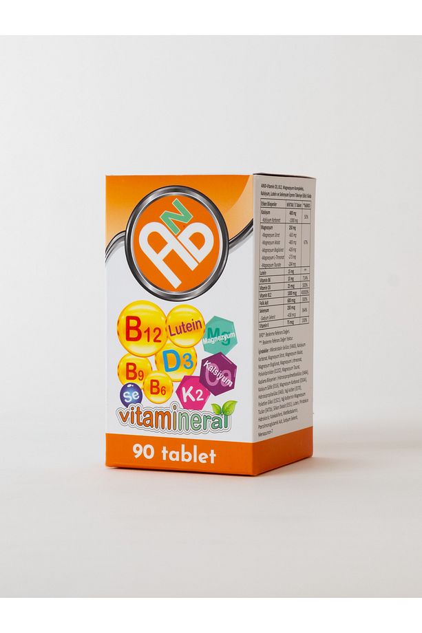 -Vitamin D3 K2 B12 B9 B6 Magnezyum Kompleks, Kalsiyum, Lutein ve Selenyum İçeren Gıda Takviyesi - 4