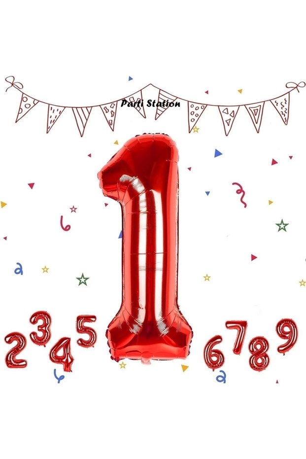 Number Foil Balloon Red Number Balloon Red 1 Year Old Balloon 76 Cm Number Balloon Flying Balloon Helium Balloon
