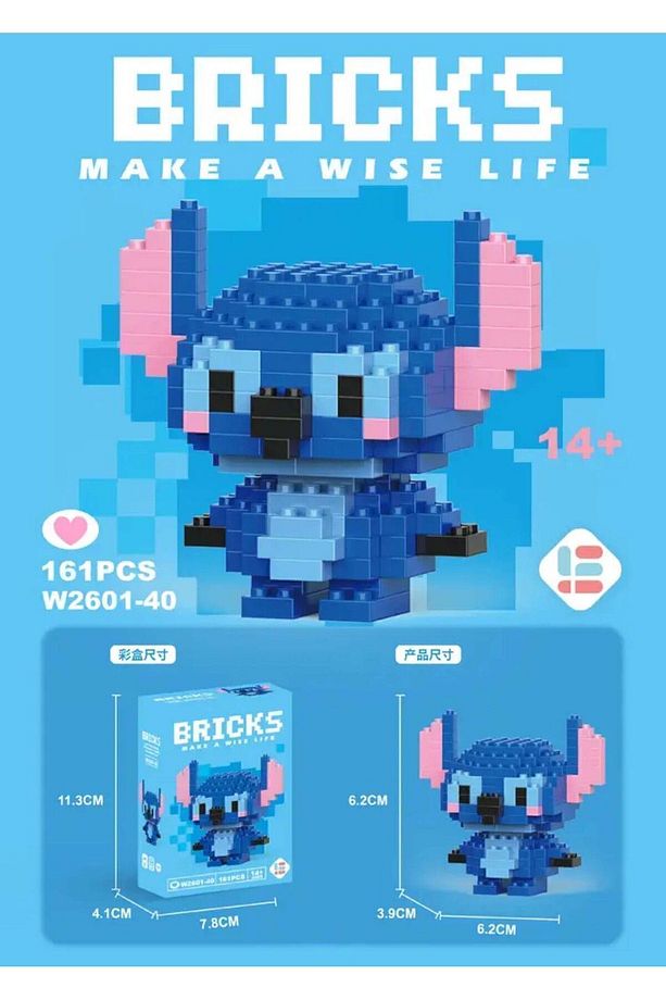Stitch Bricks Karakter Figürü 3d Yapboz Puzzle Yapı Oyuncakları - 5