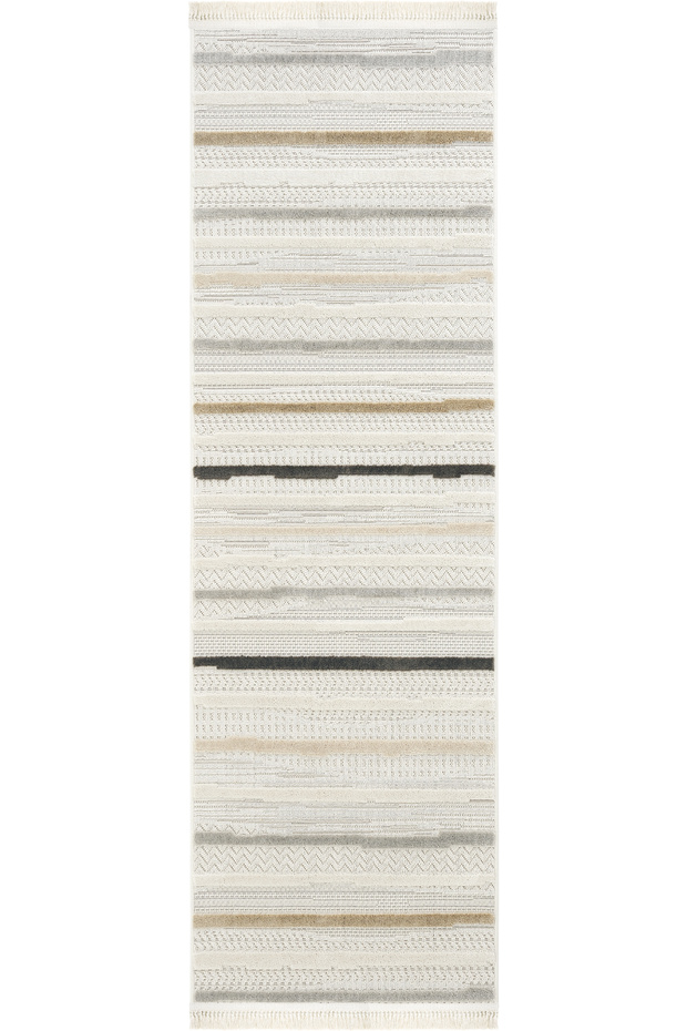 Ares 8803 Beige Runner Scandinavian Entrance Hall Corridor Carpet Bedroom Carpet Curly Cutting Carpet Runner