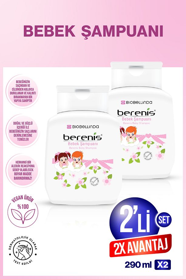 Berenis Bebek Şampuanı 290 ml | Göz Yakmayan Özel Formül ( 2'Lİ SET ) - 1