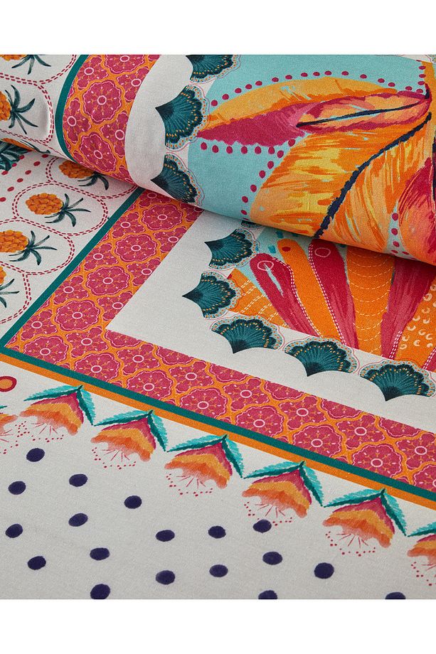Palmy Patchwork Tek Kişilik Nevresim Seti Turuncu – Bej - 4