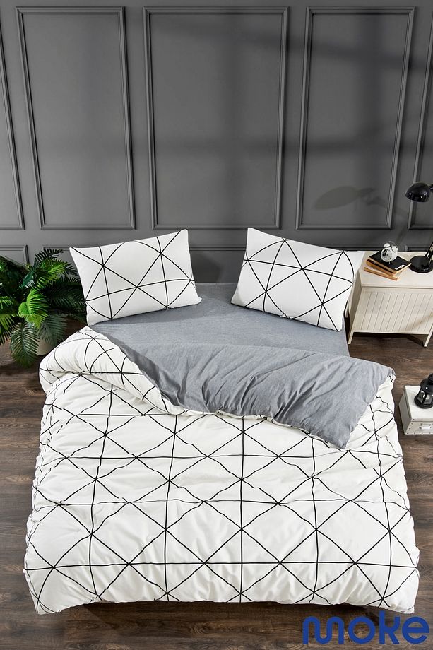 Arzu Geometrik Desenli Tek Kişilik Nevresim Takımı - 1