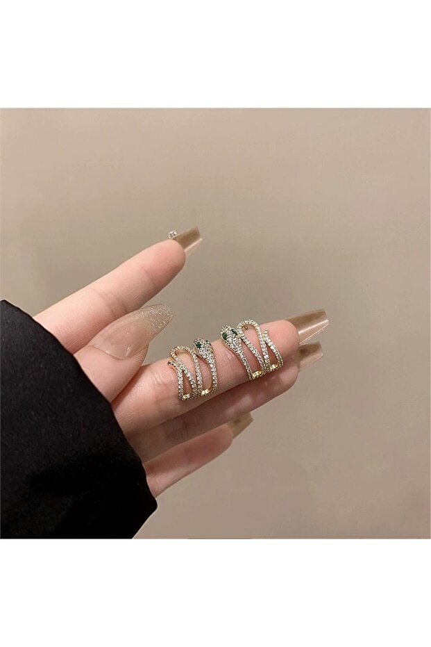 أقراط حجرية بنمط الثعبان - 3