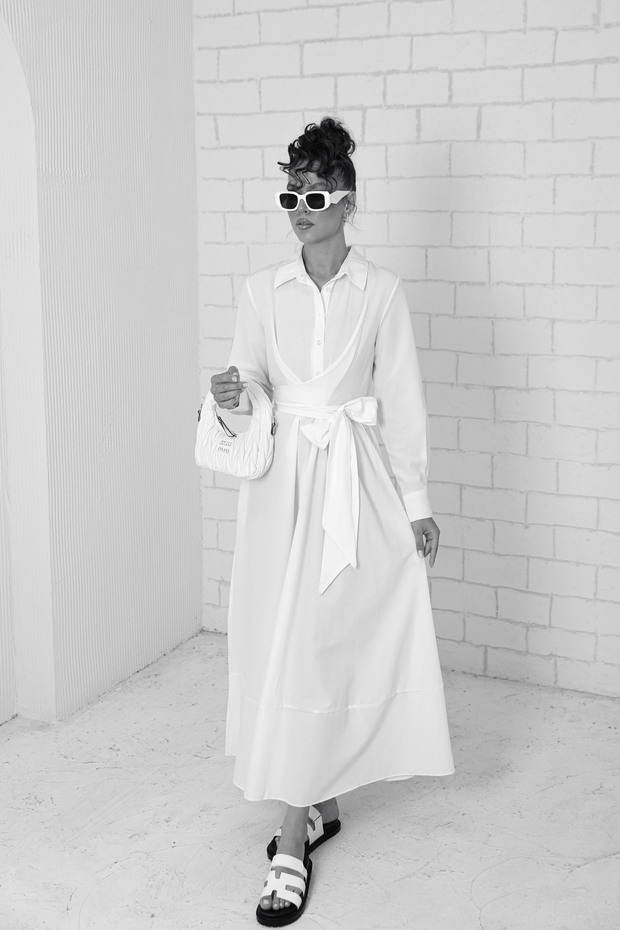 Tie-Up WHITE Dress - 3-3127