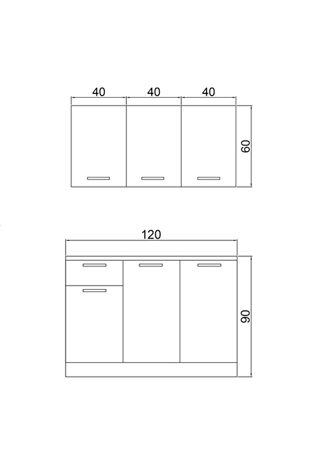 120 Cm Şila Evyeli Mini Mutfak Dolabı - 4