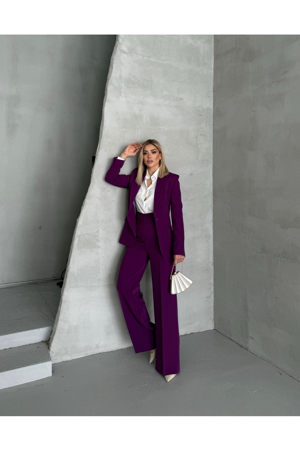 Blazer Takım Elbise Tek Düğme Ceket Pantolon - 6