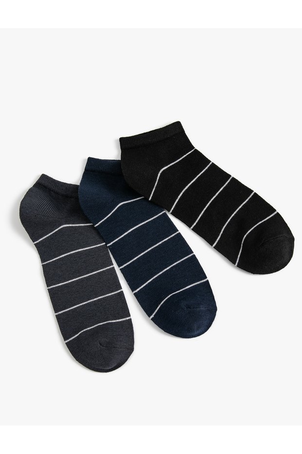 Sports Socks Set Striped 3-Piece Multicolored