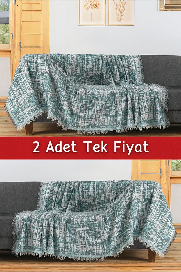 Ikili Set Dokuma Koltuk Örtüsü Seti 170x220cm - 1