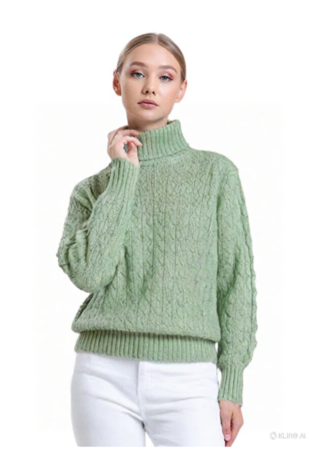 Kaşmir Yün Boğazlı Kadın Kazak - 2