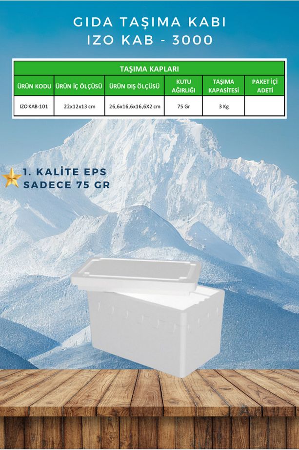 Strafor Köpük (eps) 3000 Gr - Soğuk Zincir Gıda Taşıma Kolisi 1 Adet (yüksek Kalite) - 1