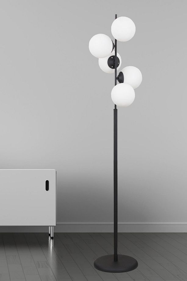 Missy 5 Li Siyah Lambader Beyaz Camlı Modern , Oturma Odası ,Yatak Odası , Salon Lambader - 2