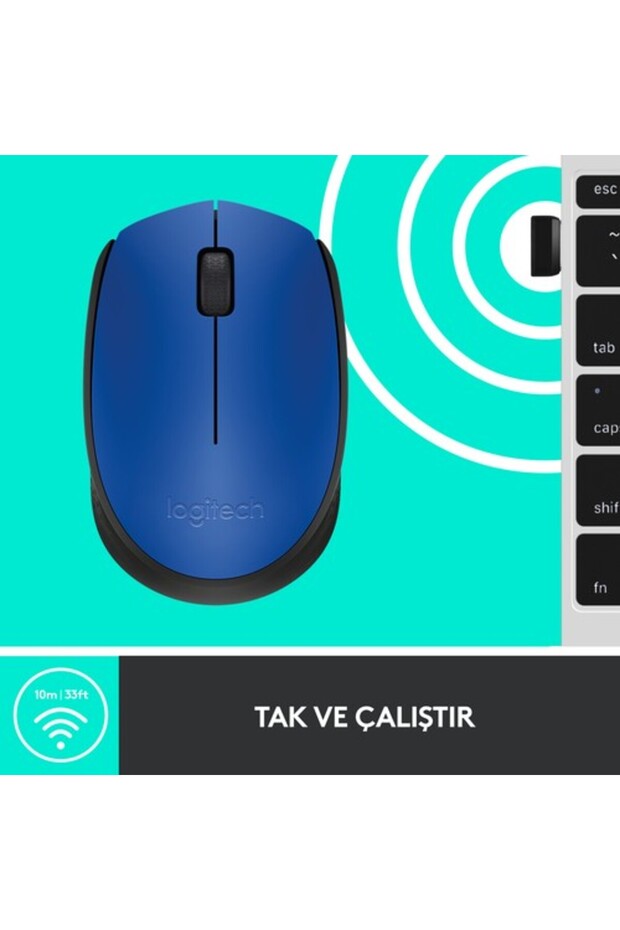 Mouse pentru computer USB compact fără fir M171 albastru 910- 004640 - 6