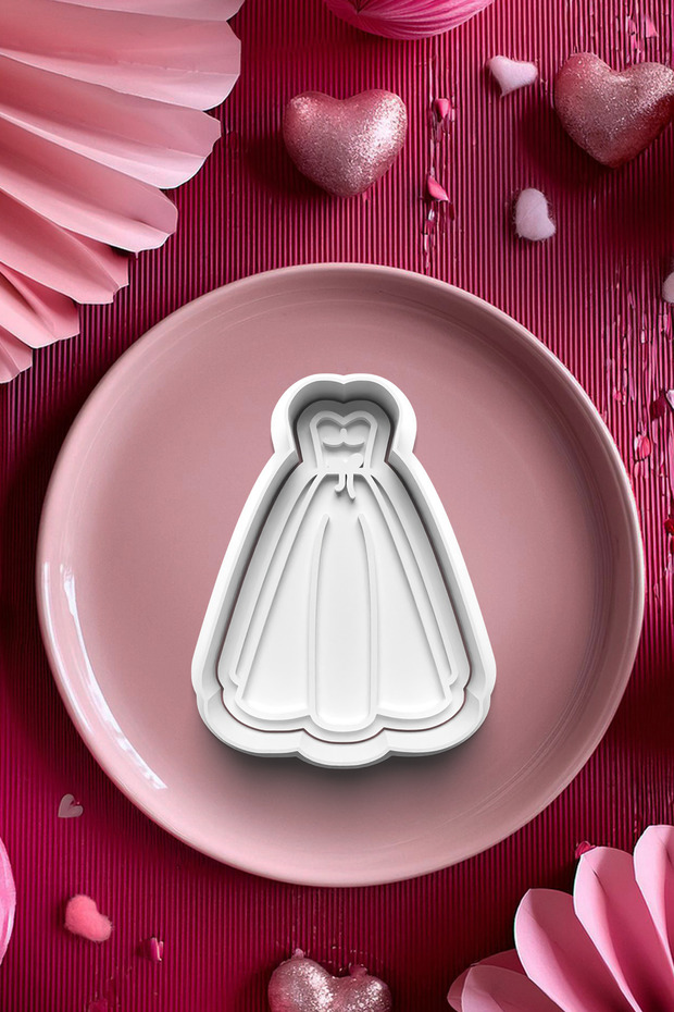 Valentine's Day Wedding Dress - Cookie Mold, Cutter Dough Shaper