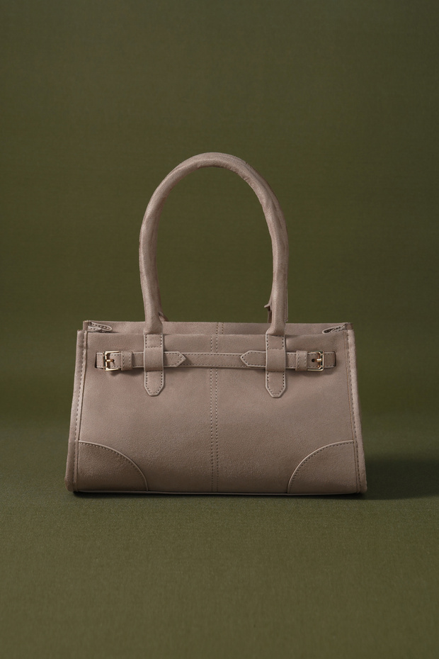 Bej Süet Baget Çanta - 1