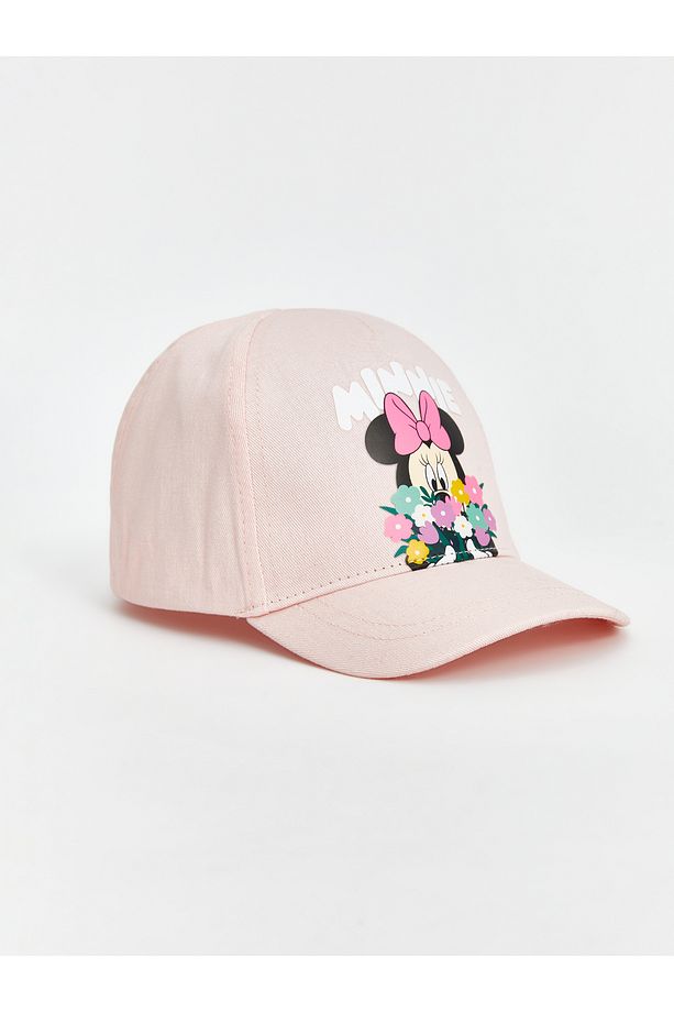 Minnie Mouse Baskılı Kız Bebek Kep Şapka - 1
