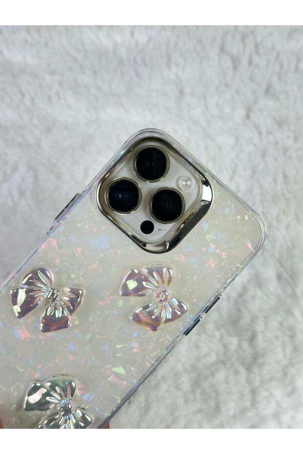 iPhone 15 Pro Max - Hologram 3D Embossed Ribbon Pattern Emoji Crystal Case - 5