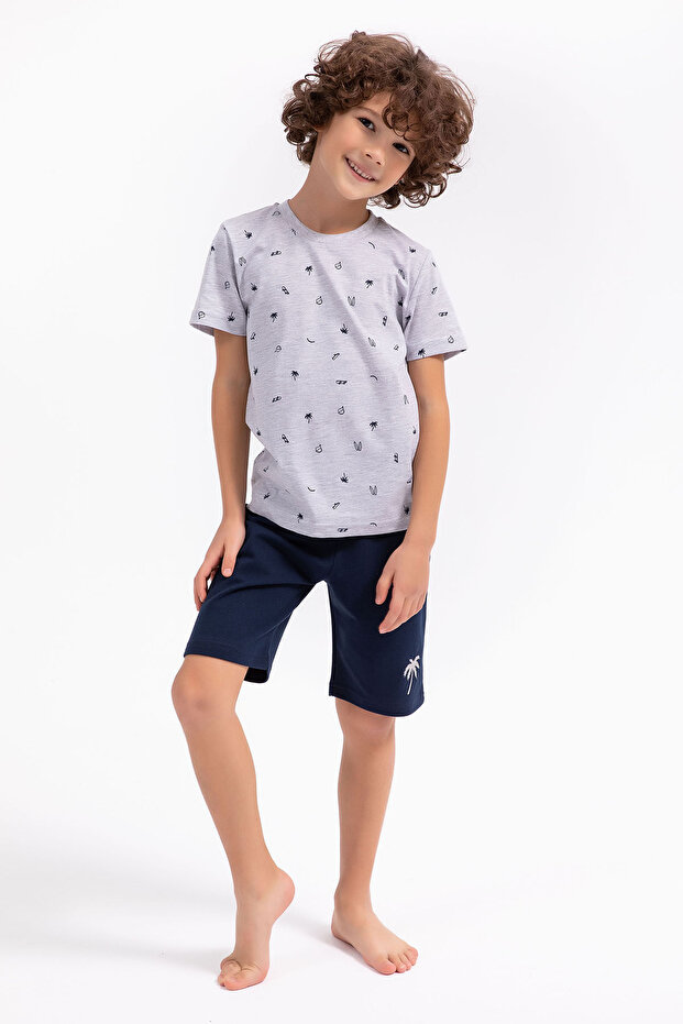 Boy's Gray Bermuda Suit - 3