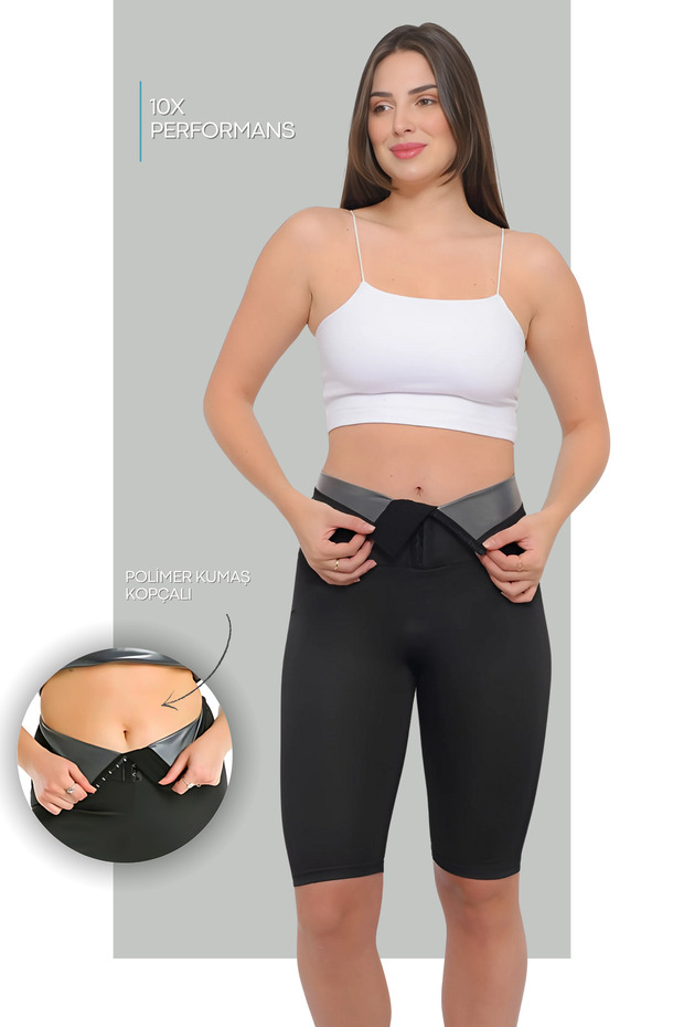 Agraflı Sauna Şort - Biker - 1