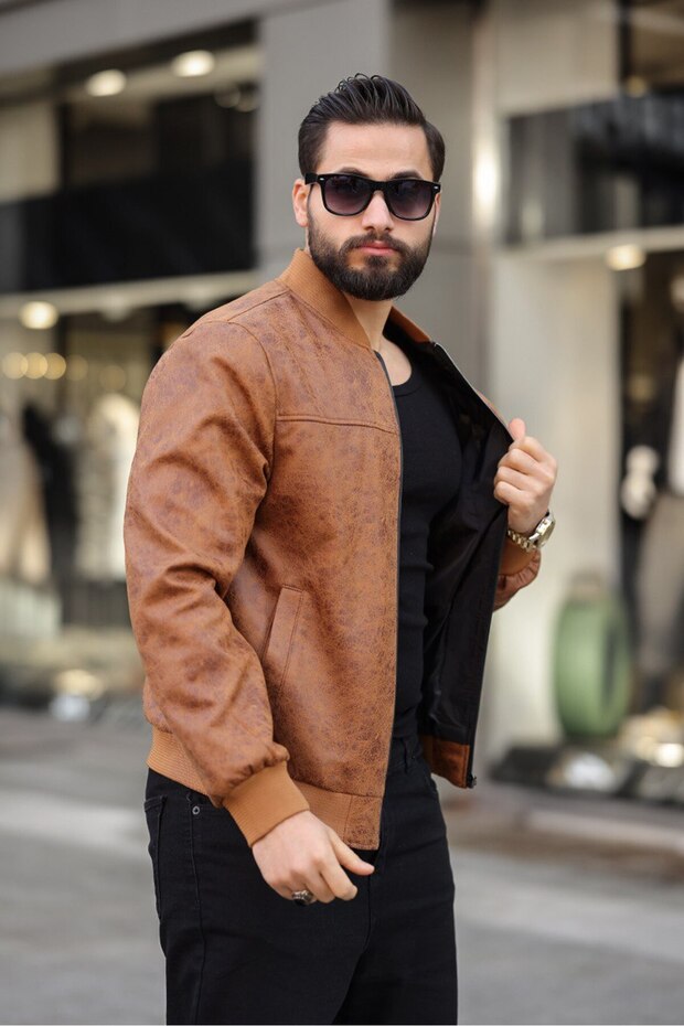 New Season Vintage Napa Leather College Jacket