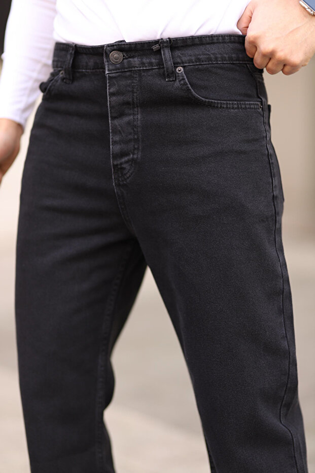 Siyah Smoke Erkek Baggy Fit Jeans Kot Pantolon TMNAW24JE00027 - 4