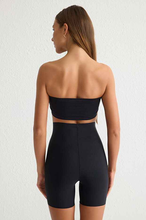 Siyah-Ten 2'li Paket Micro Yüksel Bel İz Yapmaz Boxer Örme Külot THMSS25KU00010 - 3