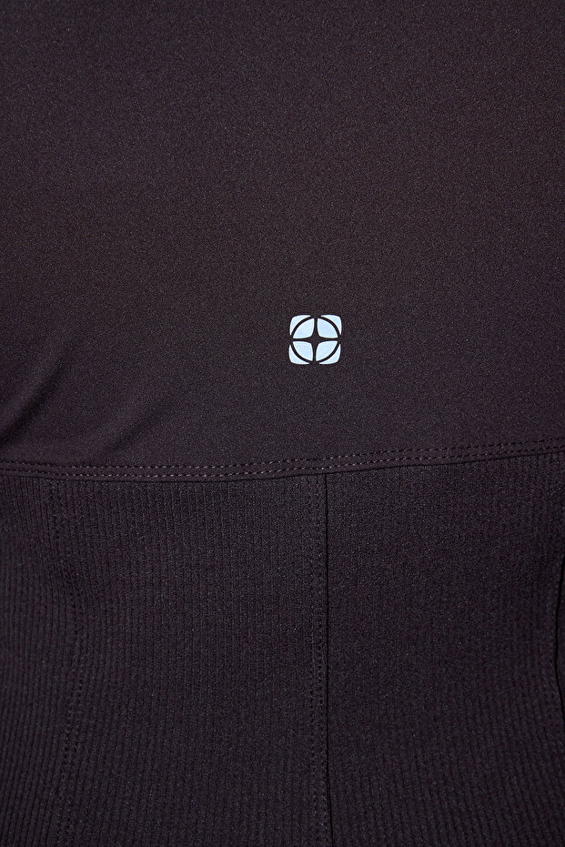 Kahverengi Fırçalı Soft Kumaş Baş Parmak Delikli Örme Spor Ceket/Sweatshirt THMAW25SK00001 - 4