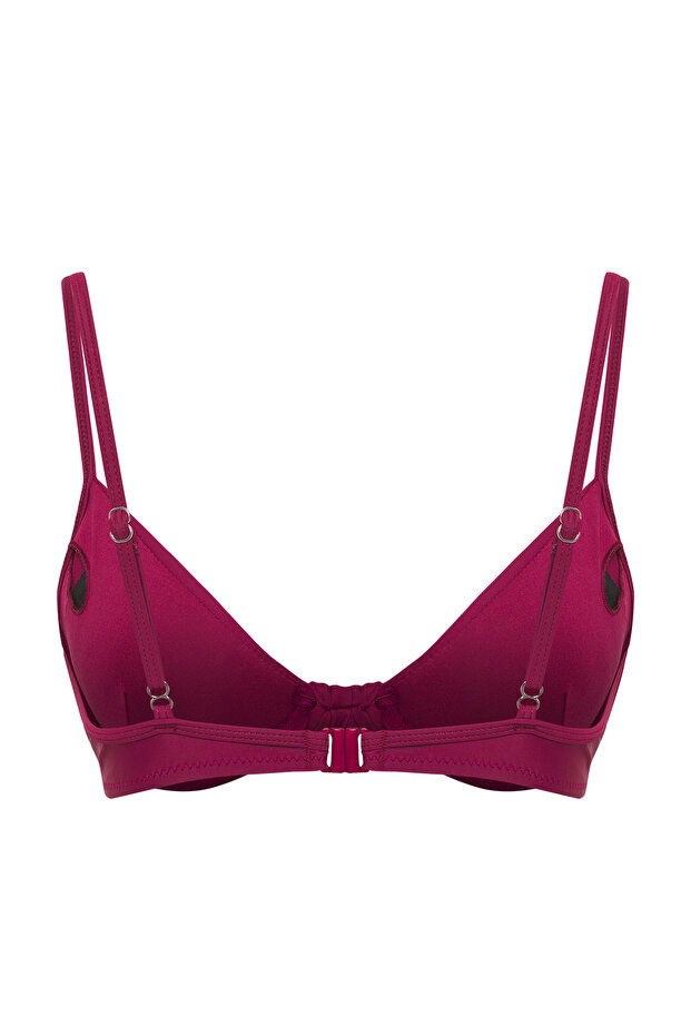 Mürdüm Drapeli Balconette Kaplı Bikini Üstü TBESS25BU00000 - 8