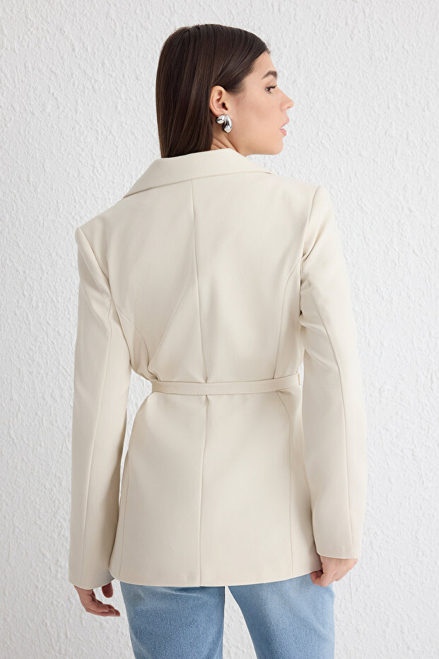 Піджак з тканого підкладочного матеріалу TWOSS25BC00022 Regular на підкладці екрю TWOSS25BC00022 - 5