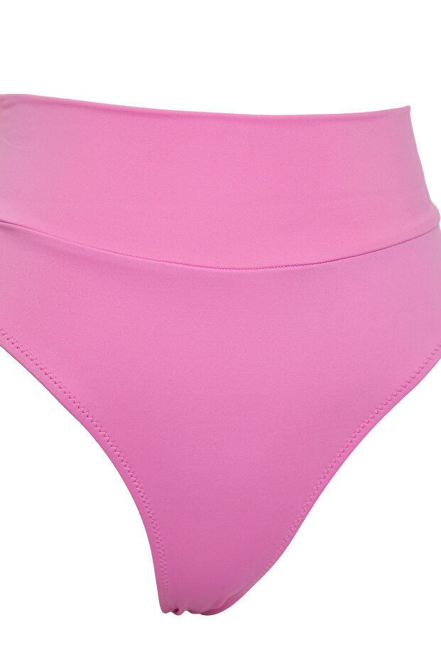 Pembe Kaplı Klora&Suya Dayanık Uzun Ömür LYCRA®XTRALIFE Yüksek Bel Basic Bikini Takımı TBESS22BT0010 - 8