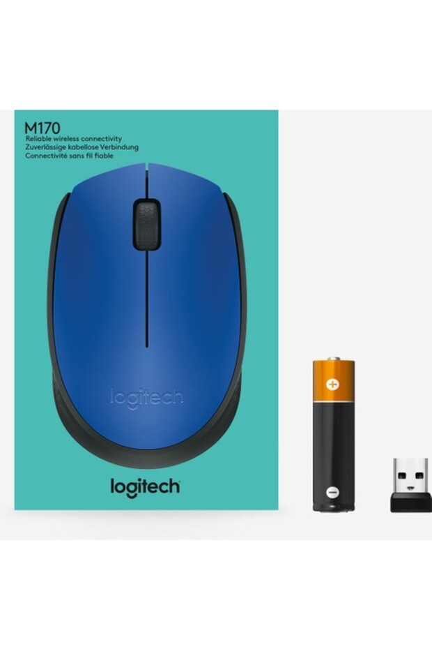 Mouse pentru computer USB compact fără fir M171 albastru 910- 004640 - 8