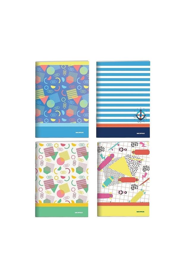 A4 40 Yaprak Karton Kapak Dikişli Defter Kareli 4 Adet - 1