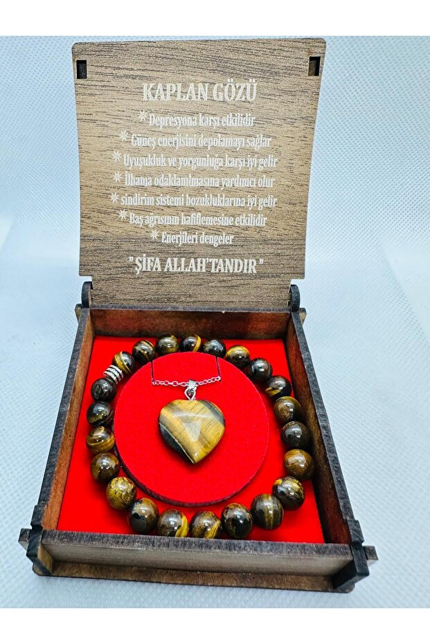 Doğaltaş Kutulu Kolye-bileklik Seti Kaplangözü - 1