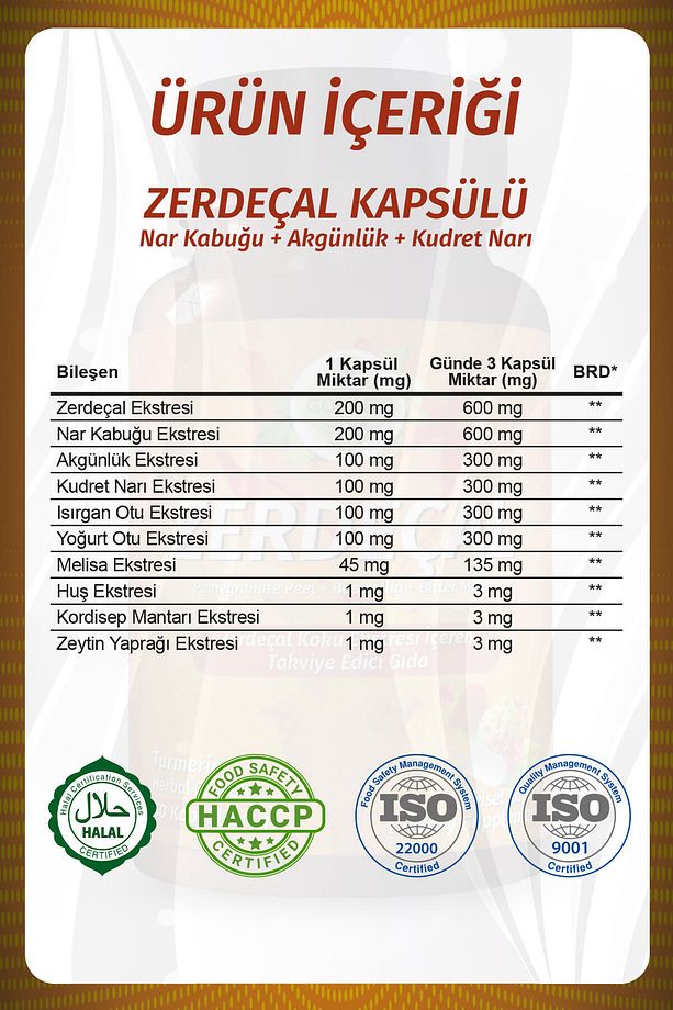 Zerdeçal Kapsül (TURMERİC CAPSULE) - 3
