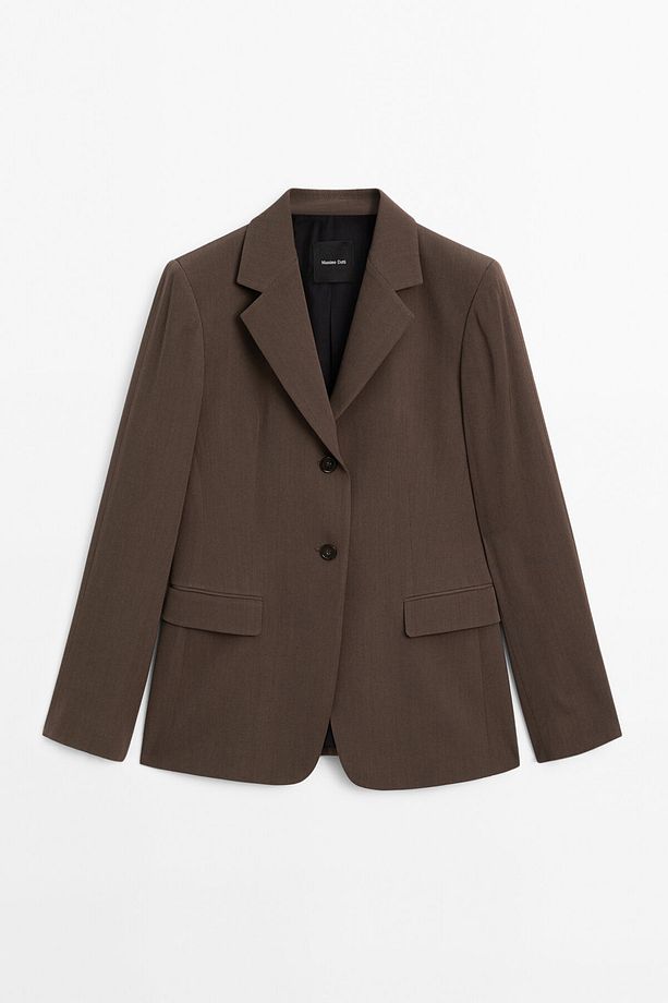 Vücuda oturan yün karışımlı blazer - 8