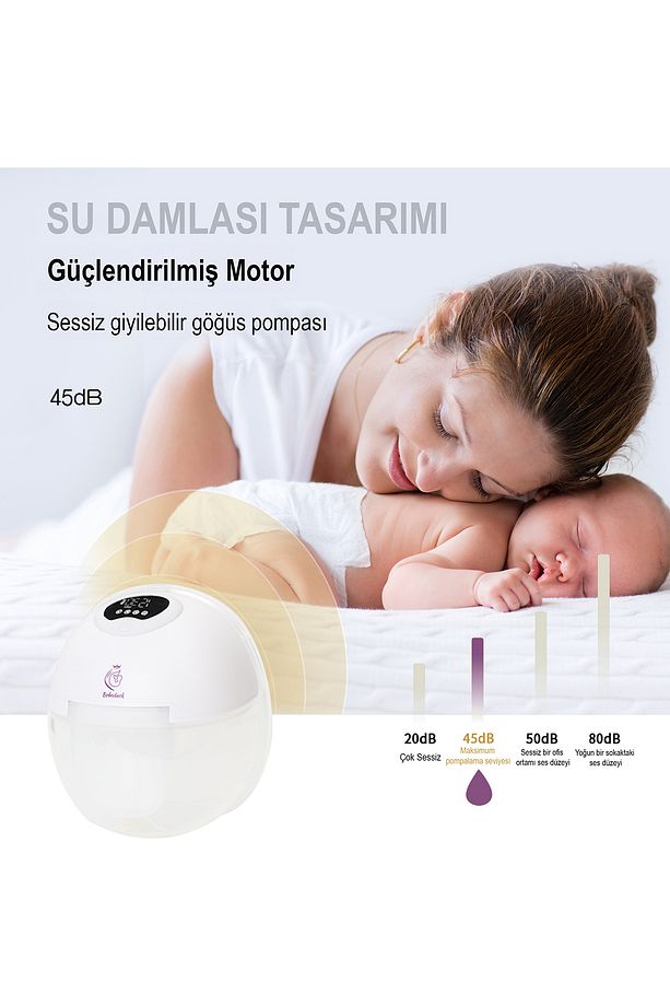 Giyilebilir Göğüs Pompası 180 ML Eller Serbest Süt Sağma makinası - 5