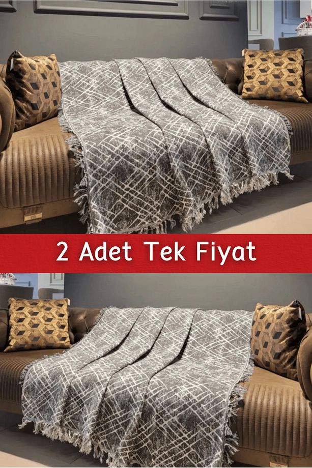 Ikili Set Dokuma Koltuk Örtüsü Seti 170x220cm - 1