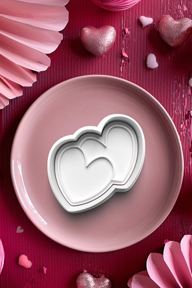 Heart to Heart Cookie Mold Cutter Dough Shaper