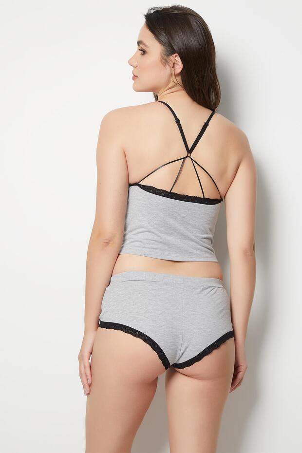 Şortlu Pijama Takımı - 6