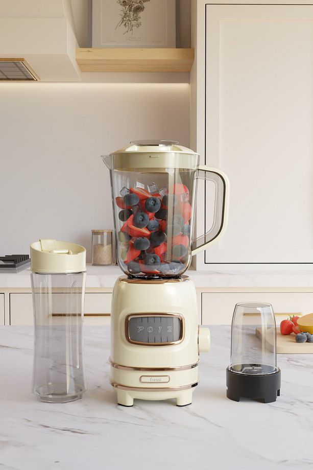 Kişisel Blender Seti Öğütücülü Smoothie Şişeli Blender 1,0 Litre Blendir Seti Fr-bl01 Retroblend - 1