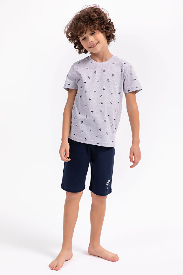 Boy's Gray Bermuda Suit - 1