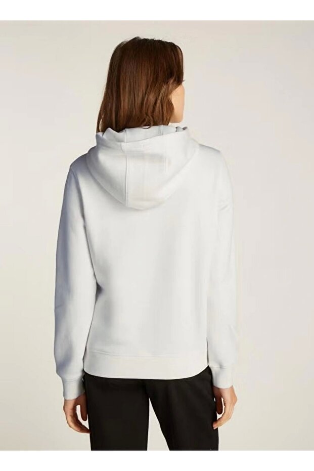 Kadın Logolu Örme Kapüşonlu Sweatshirt - 3