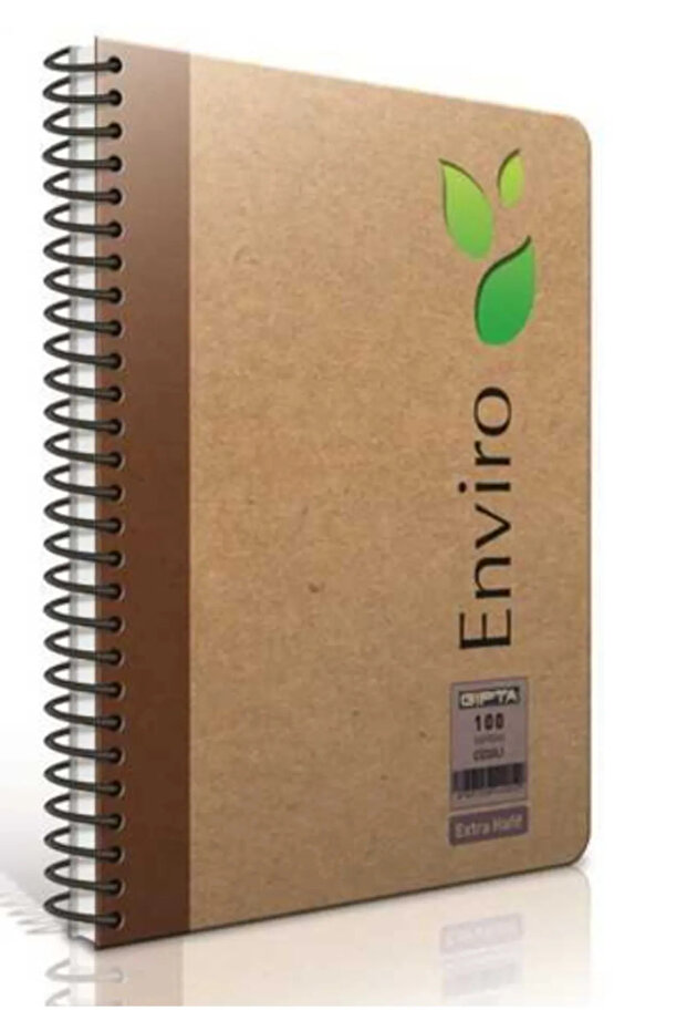 Enviro 17x24cm 100yp دفتر ملاحظات بغطاء كرافت حلزوني مسطح / B4