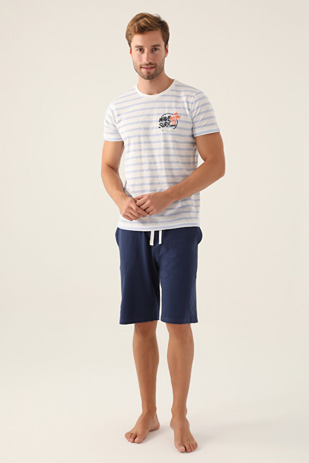 Muški plavi bermuda set - 2