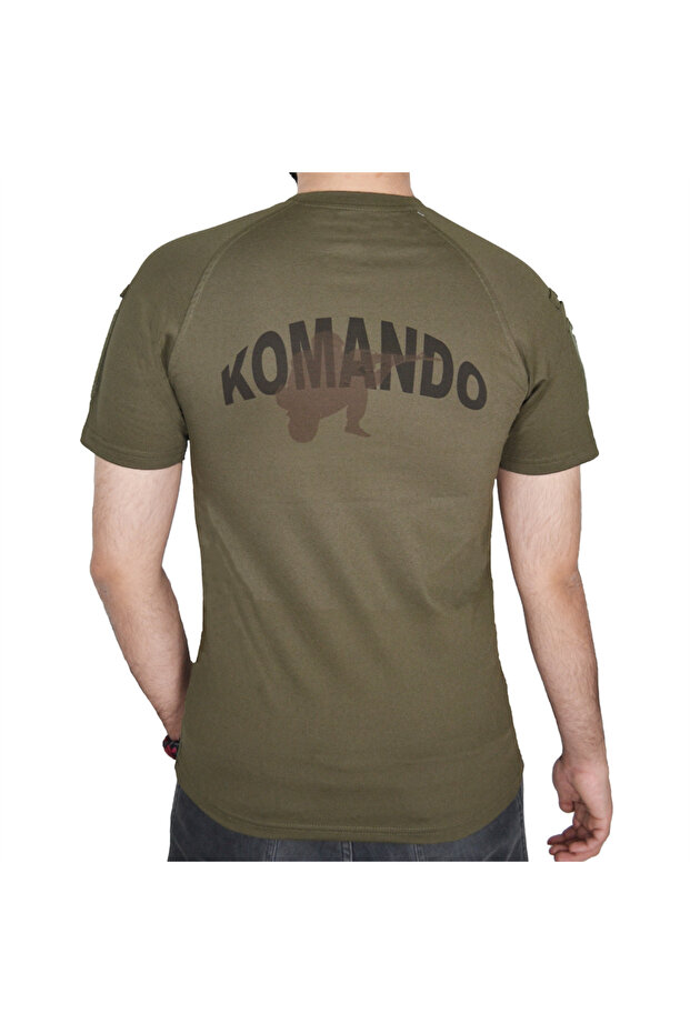 Wolftrap Commando Letter Short Sleeve Printed Tactical T-Shirt Khaki